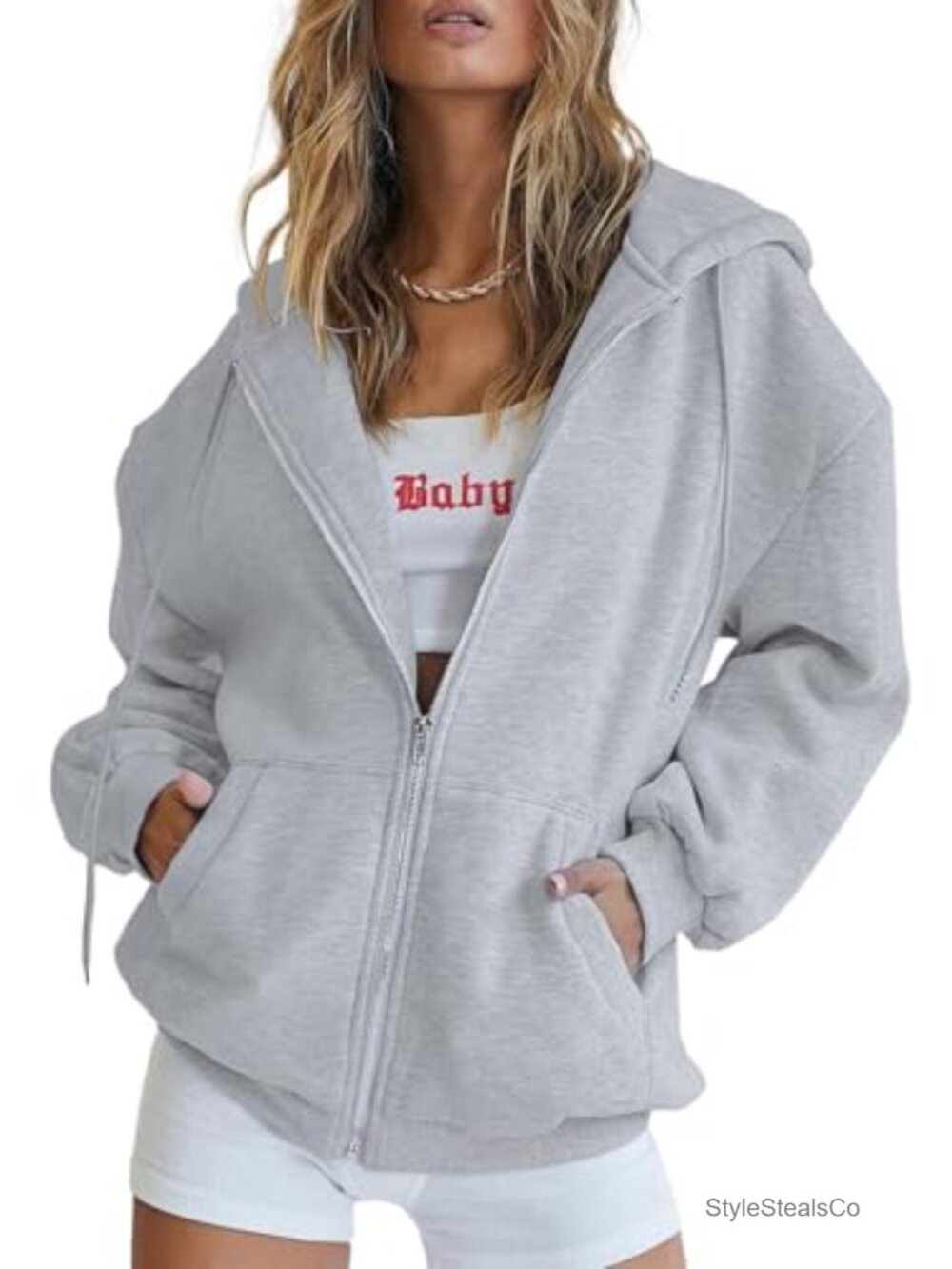 Women's Fleece Lined Zip Up Hoodie Sweatshirt Full Zipper with Pockets Athletic